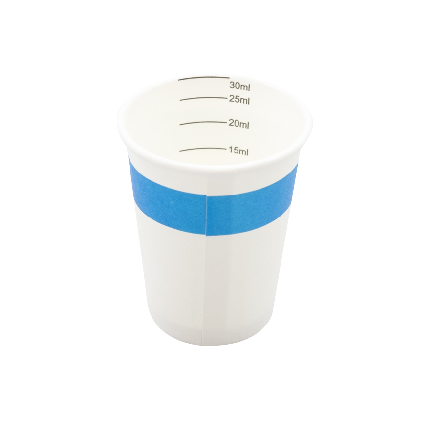 Papieren medicijnbeker blauw