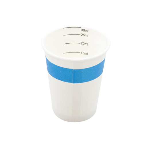Papieren medicijnbeker blauw